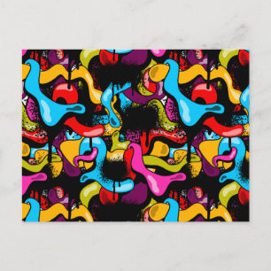 Cartes Pour Fêtes Annuelles Graffiti Hip Hop Street Art néon coloré