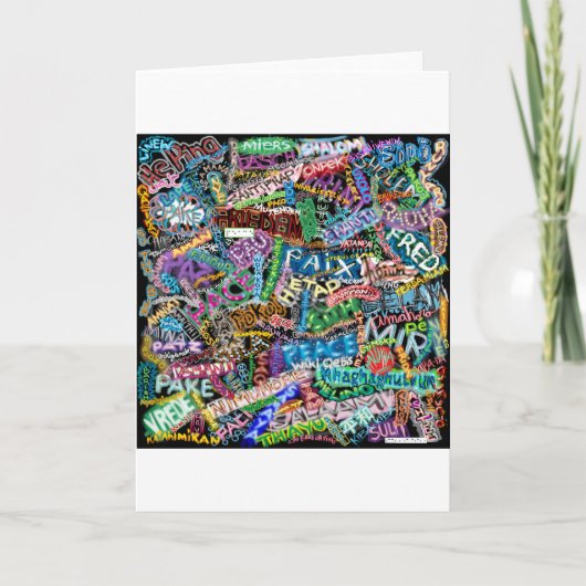 Cartes Pour Fêtes Annuelles graffiti peace international translation (Devant)