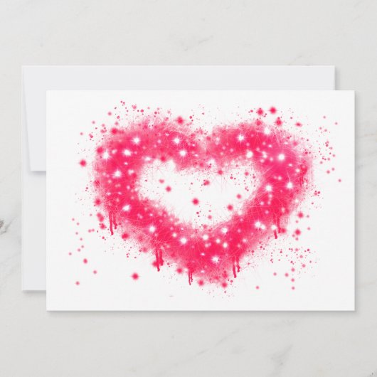 Cartes Pour Fêtes Annuelles Graffiti peinture rose brillant design coeur (Devant)