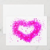 Cartes Pour Fêtes Annuelles Graffiti violet blanc mousseux design coeur (Devant / Derrière)