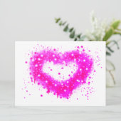 Cartes Pour Fêtes Annuelles Graffiti violet blanc mousseux design coeur (Debout devant)
