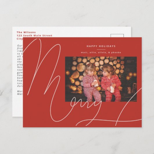 Cartes Pour Fêtes Annuelles Grand Bold Joyeux Script amusant (Devant / Derrière)