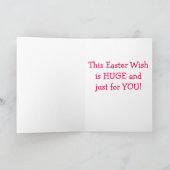 CARTES POUR FÊTES ANNUELLES GRAND BUNNY BUTT / GRAND PÂTE SOUHAITE POUR VOUS " (Intérieur)