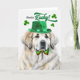 Cartes Pour Fêtes Annuelles Grand Chien des Pyrénées Feelin' Lucky St Patrick'