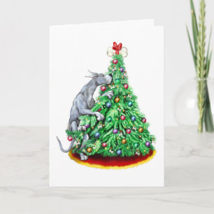 Cartes Pour Fêtes Annuelles Grand Dane Noël Atteindre les objectifs Bleu