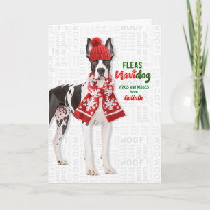 Cartes Pour Fêtes Annuelles Grand Danois Drôle Navidog avec Nom