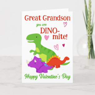 Cartes Pour Fêtes Annuelles Grand-fils Valentine's Day Dino-mite