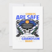 Cartes Pour Fêtes Annuelles Grand-flic mince ligne bleue grand-fils cadeau (Devant)