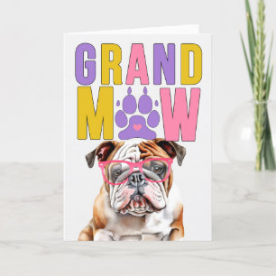 Cartes Pour Fêtes Annuelles Grand-MAW Anglais Bulldog GrandDOG Grand-parents D