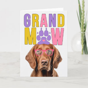 Cartes Pour Fêtes Annuelles Grand-MAW Irish Setter Dog Funny Grand-parents Day