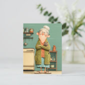 Cartes Pour Fêtes Annuelles Grand-mère charmante et son chat (Debout devant)