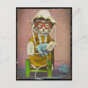 Cartes Pour Fêtes Annuelles Grand-mère Kitty Tricot