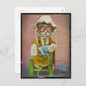 Cartes Pour Fêtes Annuelles Grand-mère Kitty Tricot (Devant / Derrière)