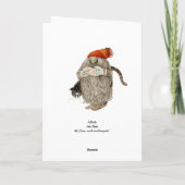 Cartes Pour Fêtes Annuelles Grand-mère Noël Tombeau avec chat gris (Dos)