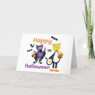 Cartes Pour Fêtes Annuelles Grand oiseau et nombre Joyeux Halloween