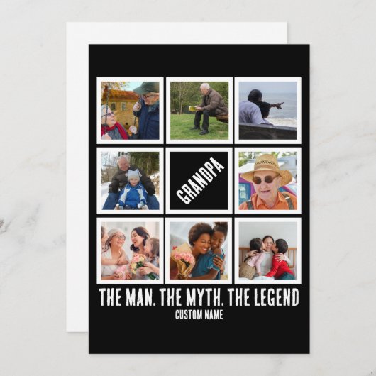 Cartes Pour Fêtes Annuelles Grand-papa personnalisé l'homme mythe légende 8 Co (Devant / Derrière)