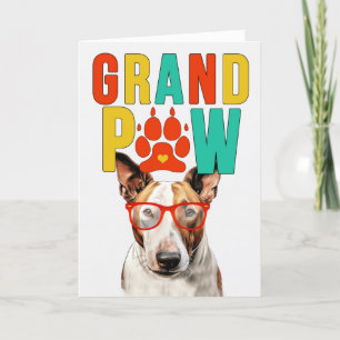 Cartes Pour Fêtes Annuelles Grand-Parents de Grand-PAW Bull Terrier Grand-DOG