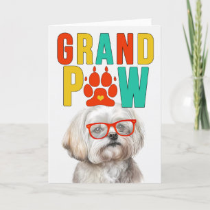Cartes Pour Fêtes Annuelles Grand-Parents de Grand-PAW Maltese Grand-DOG