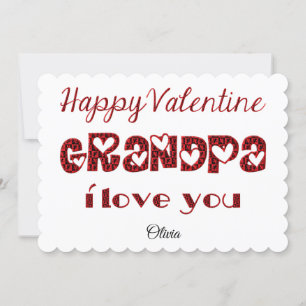 Cartes Pour Fêtes Annuelles Grand-Père Je T'Aime Mignonne Typographie Cupide V