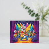 Cartes Pour Fêtes Annuelles Grand-père jouant dans un groupe de rock sur scène (Debout devant)