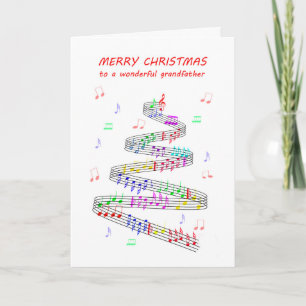 Cartes Pour Fêtes Annuelles Grand-père Partition Musique Noël