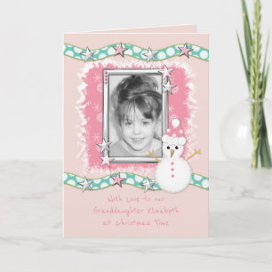 Cartes Pour Fêtes Annuelles Grandaughter Pink Christmas Photo Greg