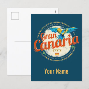 Cartes Pour Fêtes Annuelles Grande Canarie Parrot Canaries Espagne Vintage