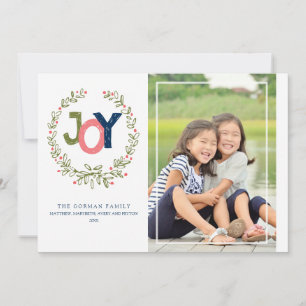 Cartes Pour Fêtes Annuelles Grande couronne de joie rustique   Salutation de v