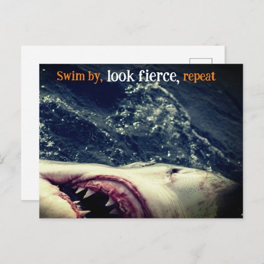 Cartes Pour Fêtes Annuelles Grande mâchoire de requin blanc (Devant / Derrière)