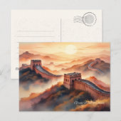 Cartes Pour Fêtes Annuelles Grande Muraille de Chine (Devant / Derrière)