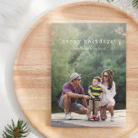 Cartes Pour Fêtes Annuelles Grande photo complète avec superposition de texte<br><div class="desc">Jolie minimaliste Texte Machine à écrire Texte photo complète Carte de vacances</div>