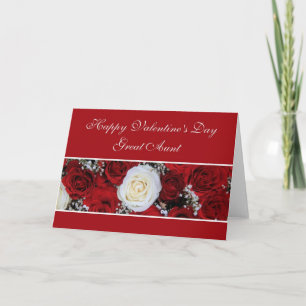 Cartes Pour Fêtes Annuelles Grande tante Valentine's Day rose rouge et blanc
