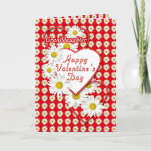 Cartes Pour Fêtes Annuelles Grandgirl Daisies and Hearts Valentine Card