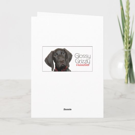 Cartes Pour Fêtes Annuelles Grandgirl Glossy Grizzly Valentine Puppy Love (Dos)