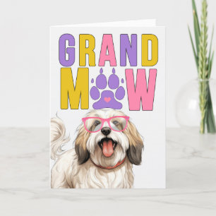 Cartes Pour Fêtes Annuelles GrandMAW Tibétain Terrier GrandDOG Grand-parents D