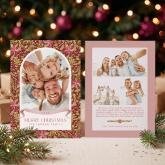 Cartes Pour Fêtes Annuelles Grandmillennial Poinsettia Floral Arch 4 Photo