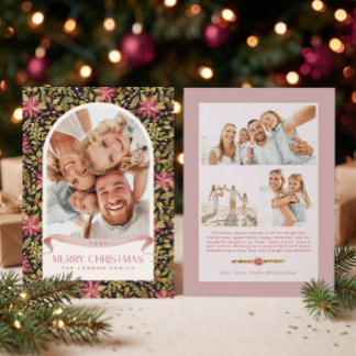 Cartes Pour Fêtes Annuelles Grandmillennial Poinsettia Floral Arch 4 Photo