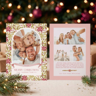 Cartes Pour Fêtes Annuelles Grandmillennial Poinsettia Floral Arch 4 Photo
