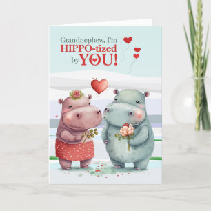 Cartes Pour Fêtes Annuelles Grandnephew Funny Hippopotamus Saint-Valentin
