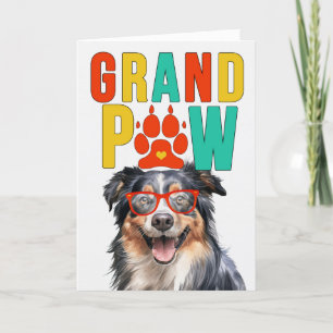 Cartes Pour Fêtes Annuelles GrandPA Anglais Berger GrandDOG Grand-Parents Day