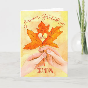Cartes Pour Fêtes Annuelles Grandpa Thanksgiving Pour toujours Gratte Maple