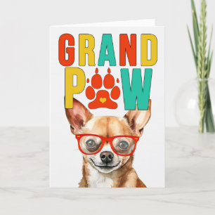 Cartes Pour Fêtes Annuelles GrandPAW Chihuahua Chien GrandDOG Grand-parents Da