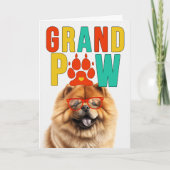 Cartes Pour Fêtes Annuelles GrandPAW Chow Chow Chien GrandDOG Grand-parents Da (Devant)