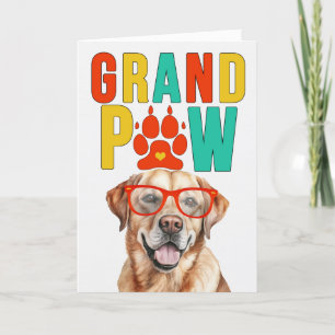 Cartes Pour Fêtes Annuelles GrandPAW Jaune Labrador GrandDOG Grand-parents Day