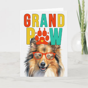Cartes Pour Fêtes Annuelles GrandPAW Shetland GrandDOG Grand-parents Day