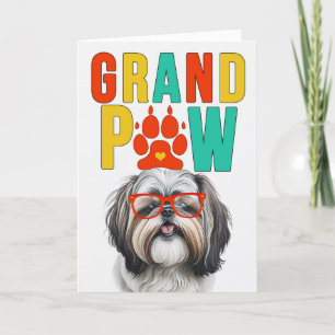 Cartes Pour Fêtes Annuelles GrandPAW Shih Tzu GrandDOG Fête des Grands-Parents