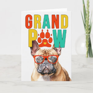 Cartes Pour Fêtes Annuelles GrandPAW Tan Frenchie GrandDOG Grand-parents Day