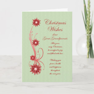 Cartes Pour Fêtes Annuelles Grands-parents Scrolls et Fleurs de Noël