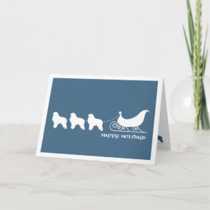 Cartes Pour Fêtes Annuelles Grands Pyrénées tirant Sleigh de Père Noël