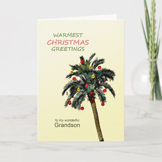 Cartes Pour Fêtes Annuelles Grandson Christmas Palm Tree (Devant)